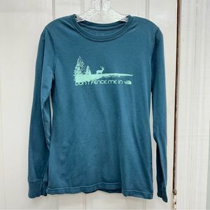 The North Face long sleeve t shirt women's small don't fence me in deer caribou